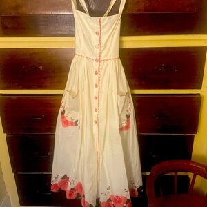 Free people floral embroidered white dress